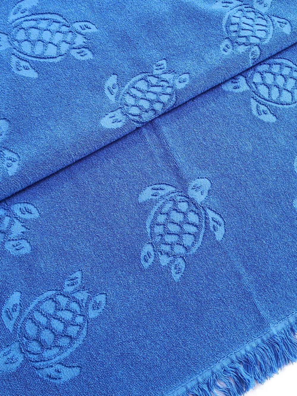 Vilebrequin 100% Organic Cotton Blue Turtles Jacquard Beach Towel 100cm x 180cm